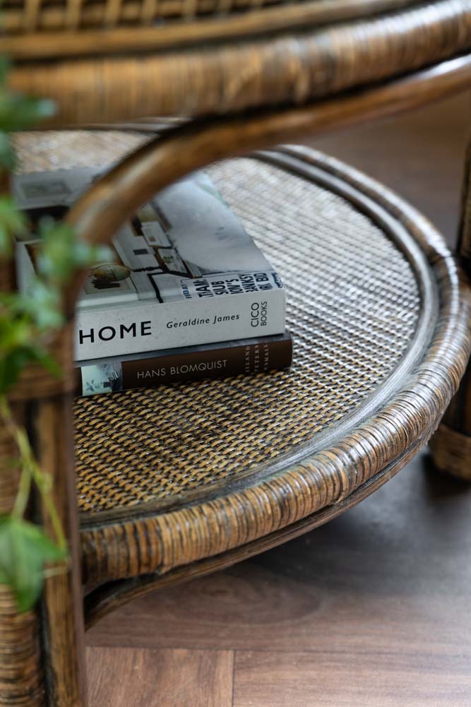 Dark Brown Rattan Coffee Table