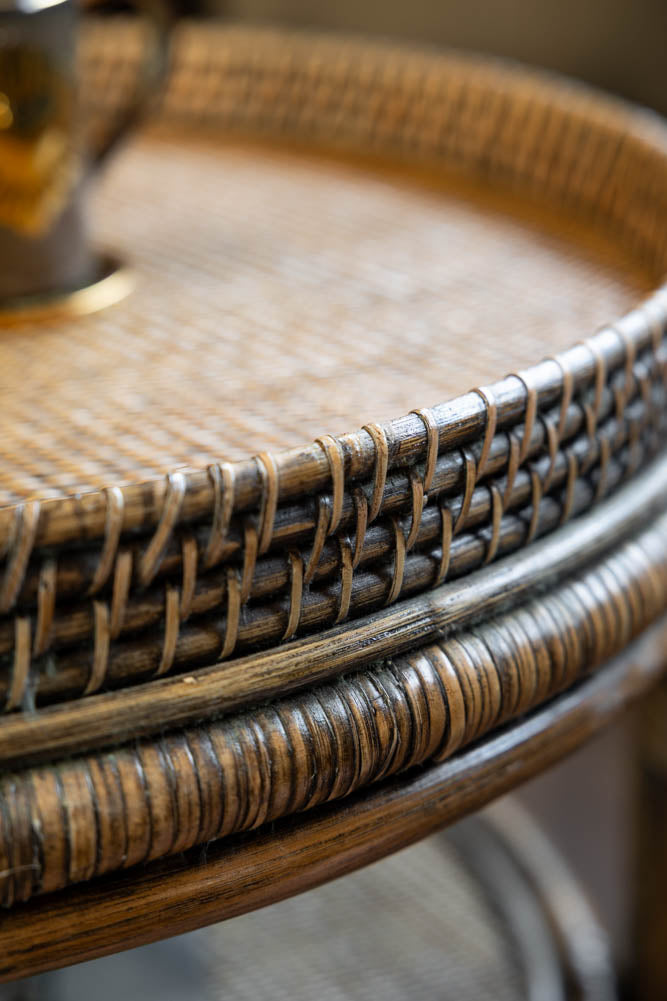 Dark Brown Rattan Coffee Table