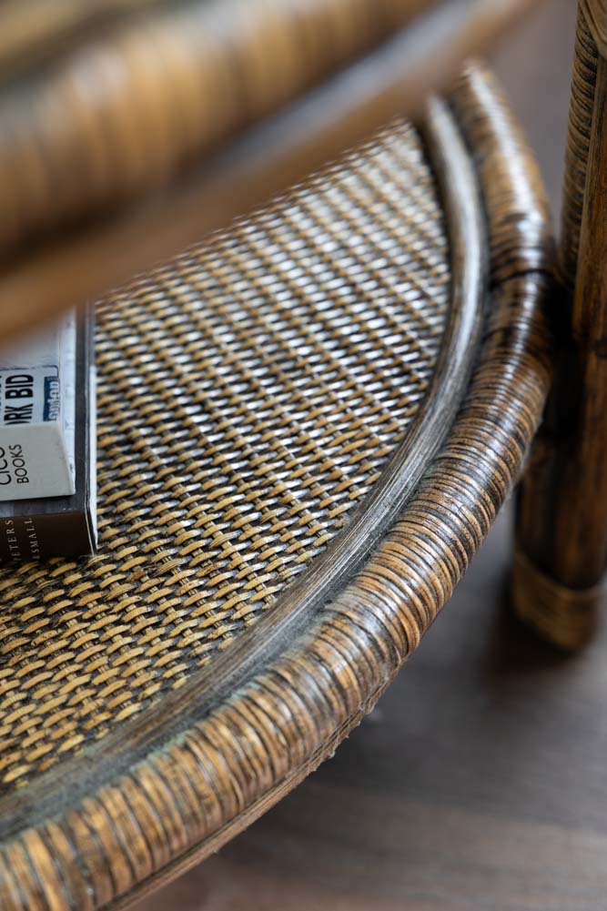 Dark Brown Rattan Coffee Table