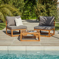 Rowan Wooden Garden Chairs with Coffee Table - Grey