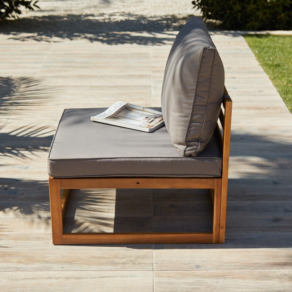 Rowan Wooden Garden Chairs with Coffee Table - Grey