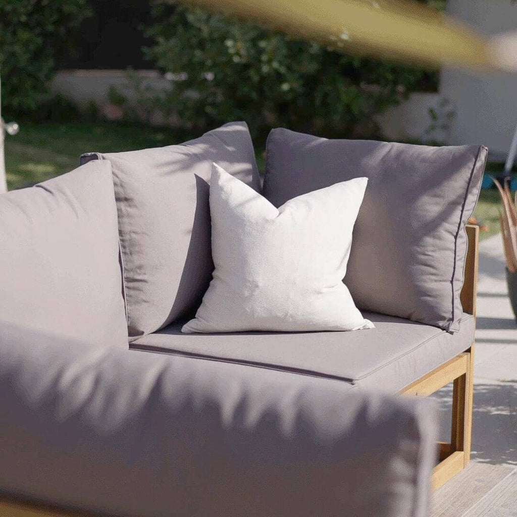 Rowan Wooden Garden Set with 2 Seater Sofa with Armchair & Coffee Table - Grey