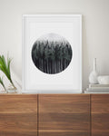 Green Watercolour Forest Art Print